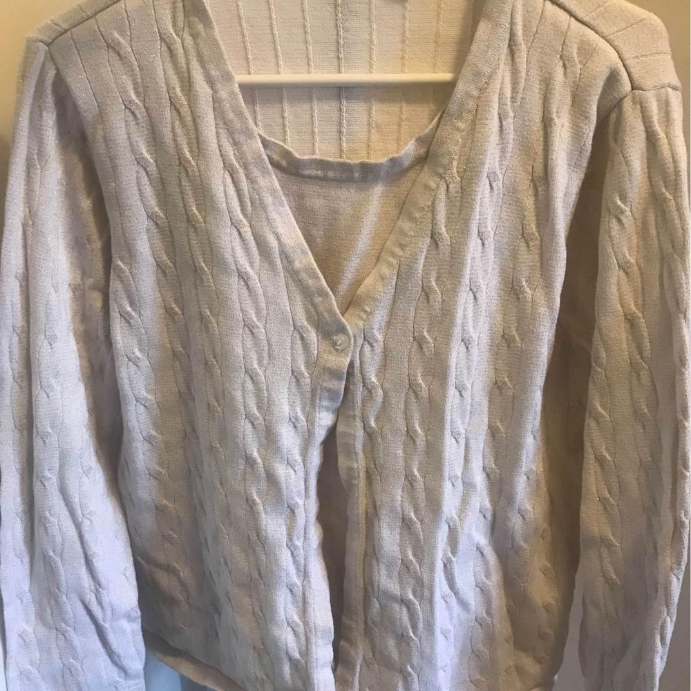Women’s plus size 1x sparkly layered sweater beige gold by Croft & Barrow
